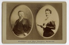 Vintage 1903 President Teddy Roosevelt & Wife Original Cabinet Card Photo