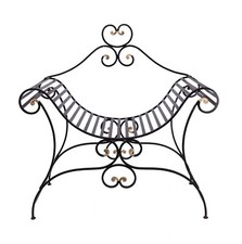 Canapé une Place Fer Forgé Noir Avec Nuances Or Intérieur Extérieur Maison