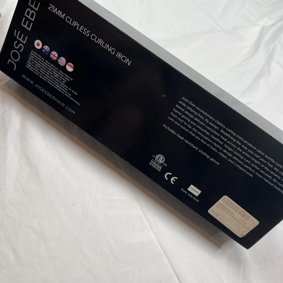 Jose Eber zebra Clipleas Curling Iron, Pink, 25mm  A09062. Glove missing - Image 4 of 4