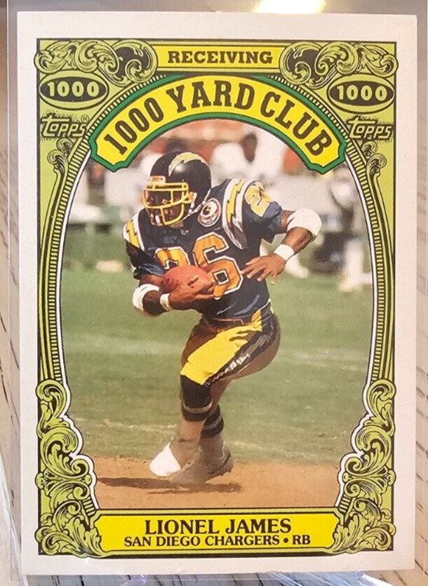 1986 Topps 1000 Yard Club Lionel James #24 Chargers