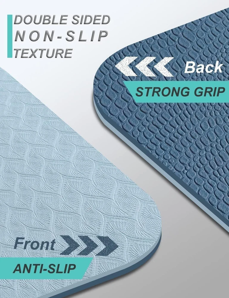 Extra Wide 72x32 Double-Sided Non Slip Yoga Mat 7mm Thick