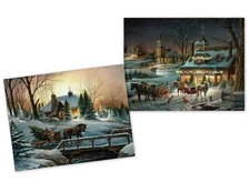 GORGEOUS INSPIRATIONAL CHRISTMAS CARD by TERRY REDLIN LANG CO. NEW SET OF 2
