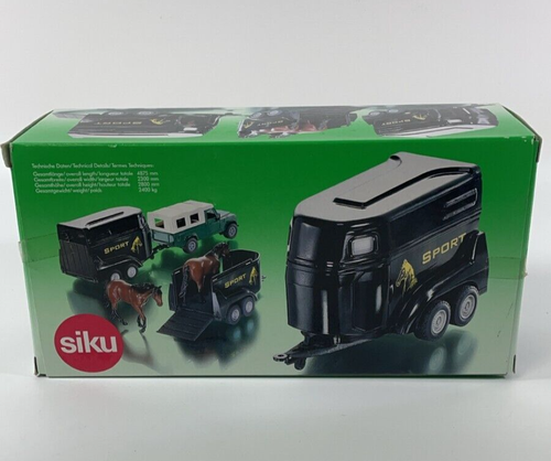 Vintage Siku 1:32 2870 Horse Box Bockmann Sport & 2 Horses Siku Farmer Serie - Picture 9 of 9