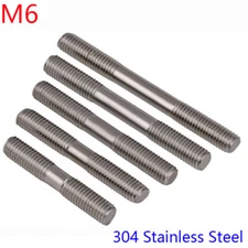 M6*25-250mm Metric 304 Stainless Steel Double End Threaded Stud Bolts Screw Rod
