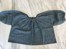 New TEA COLLECTION Girl's Chambray Boxy Top Size 8 NWT