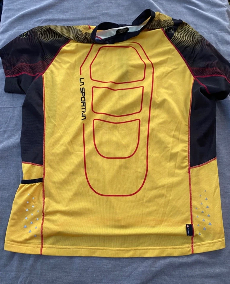 Camiseta masculina La Sportiva Sonic XL amarela ciclismo corrida caminhadas - Imagem 4 de 4