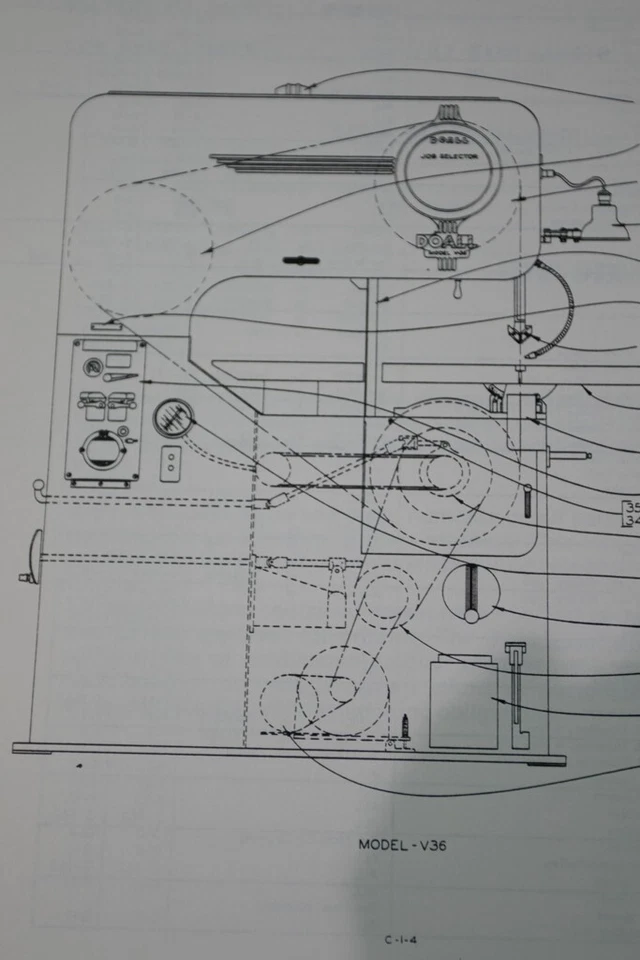 DoALL V36 Bandsaw Saw and Filer Parts Manual 1968 V 36 - Image 2 of 3