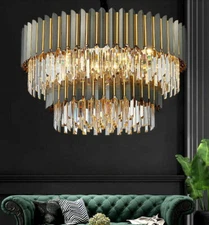 Modern LED K9 Crystal Chandelier Ceiling living room Bedroom Lighting Lamp Light