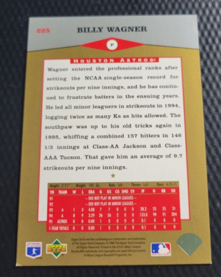 1996 Upper Deck STAR ROOKIE BILLY WAGNER Houston Astros MAJOR