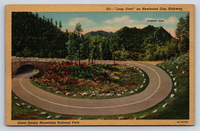 Postcard Gatlinburg, Tennessee The Loop-Over on Newfound Gap Highway Smokey Mtns