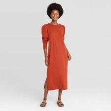 NWOT Universal Thread Women's Midi Length Puffed Long Sleeve Dress Small Fall