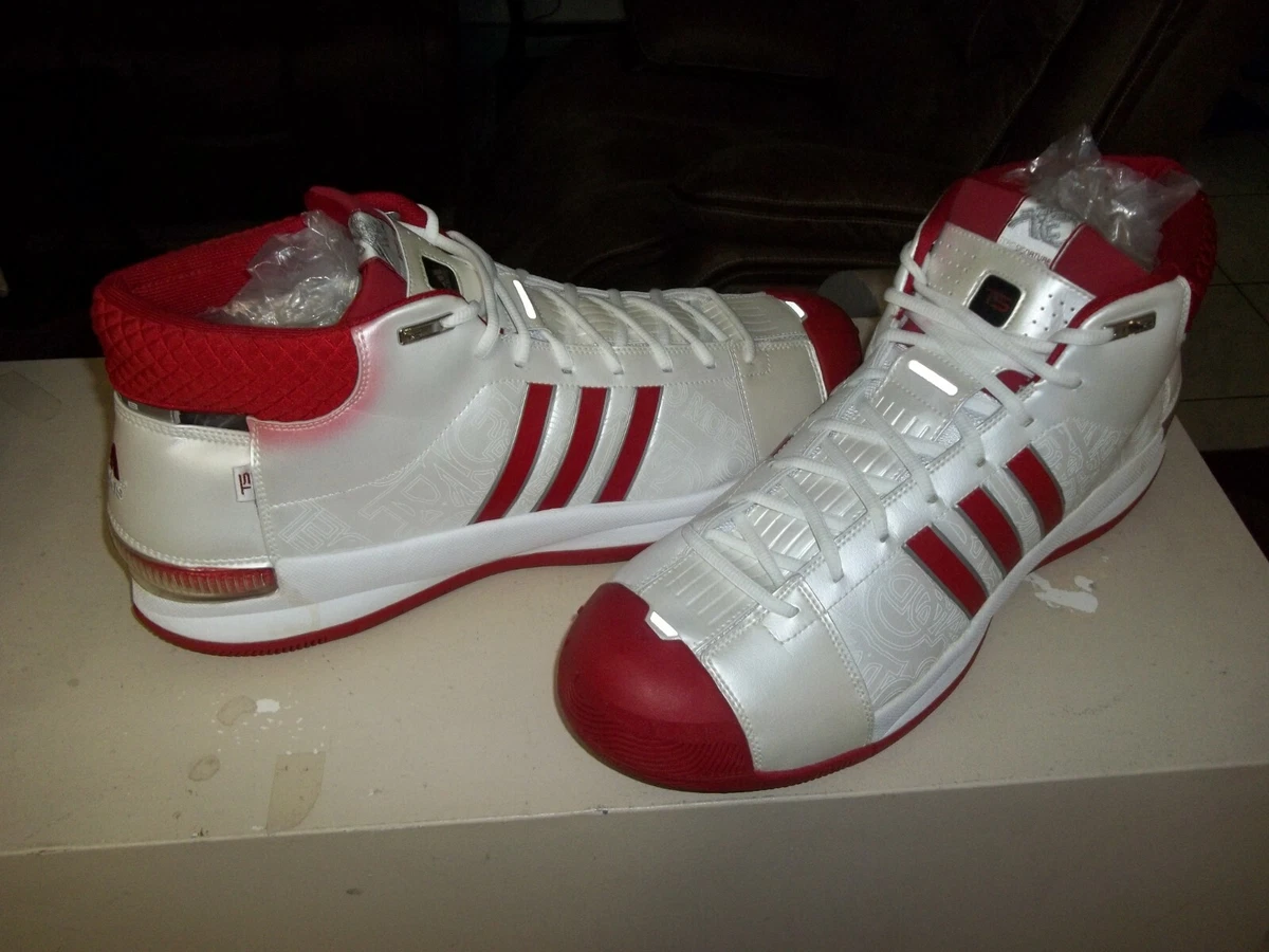 Men&#039;s 2008 Adidas TS PRO MODEL Basketball Shoes SZ 17 US Red &amp; White eBay