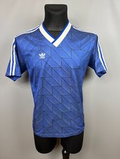 ADIDAS 1987 1988 SHIRT VINTAGE FOOTBALL SOCCER JERSEY BLUE MEN SIZE L