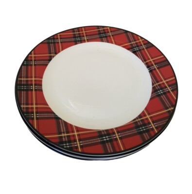 Ciroa Celebrate Christmas Porcelain 8 1/4'' Salad Plate Lot Of 4 Uesd. Twice