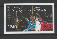 timbre France non dentelé  18 juin Général de Gaulle   1980 num 2114 **