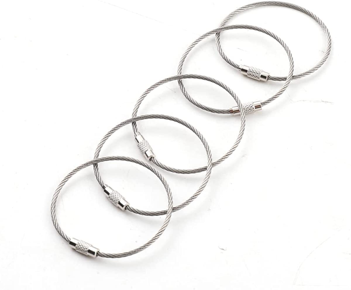 Inch Wire Keychain Cable Large Stainless Steel Key Ring Loop Holder