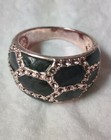 Chunky Rose Gold Tone Army Green Band Ring Jewelry Statement Costume Fashion — photo 7