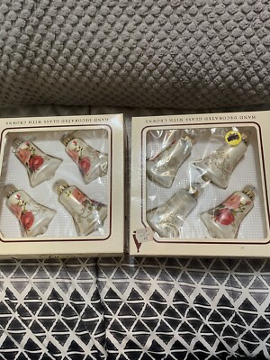Christmas by Krebs Hand Decorated Glass Ornaments 2 Boxes!