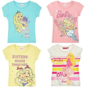 Girls Kids Children Barbie Short Sleeve 