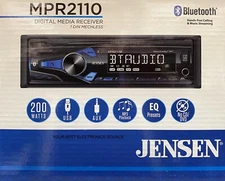 NEW Jensen MPR2110 1-DIN Car Digital Media Receiver w/ Bluetooth