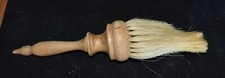 Antique Barber Brush Wood Handle X-Long 9 3/8" Natural Horse Hair Bristles