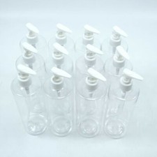 Empty, Transparent, Simple Storage Bottle With Pump, 16.9 oz/500ml Set of 12 