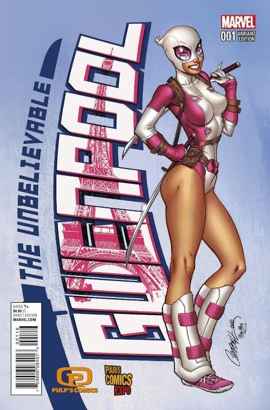 UNBELIEVABLE GWENPOOL 1 RARE J SCOTT CAMPBELL PULPS PARIS EXPO
