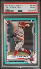 2021 BOWMAN DRAFT AQUA #BD115 LANDON MARCEAUX 161/199 PSA 8