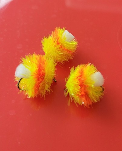 3 Uova Finte In Schiuma Per Pesca A Mosca: Taglia 10, Arsed Blob FAB PEARL ORANGE FRITZ, Per Trota E Cavedano!