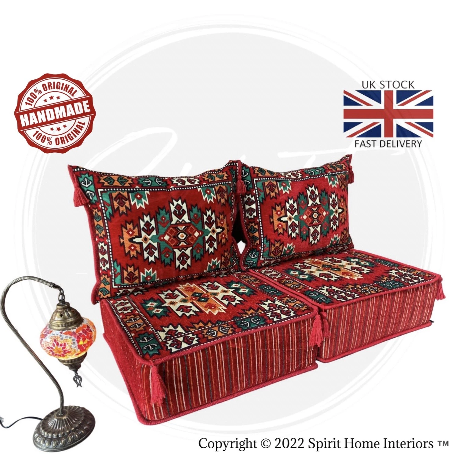 Arabic style FLOOR seating l MAJLIS floor sofa set | Large BOHO cushions