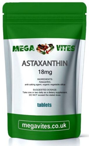 ASTAXANTHIN TABLETS 18mg - IMMUNE SYSTEM SUPPORT, ANTIOXIDANT - MEGAVITES - 第 1/2 張圖片