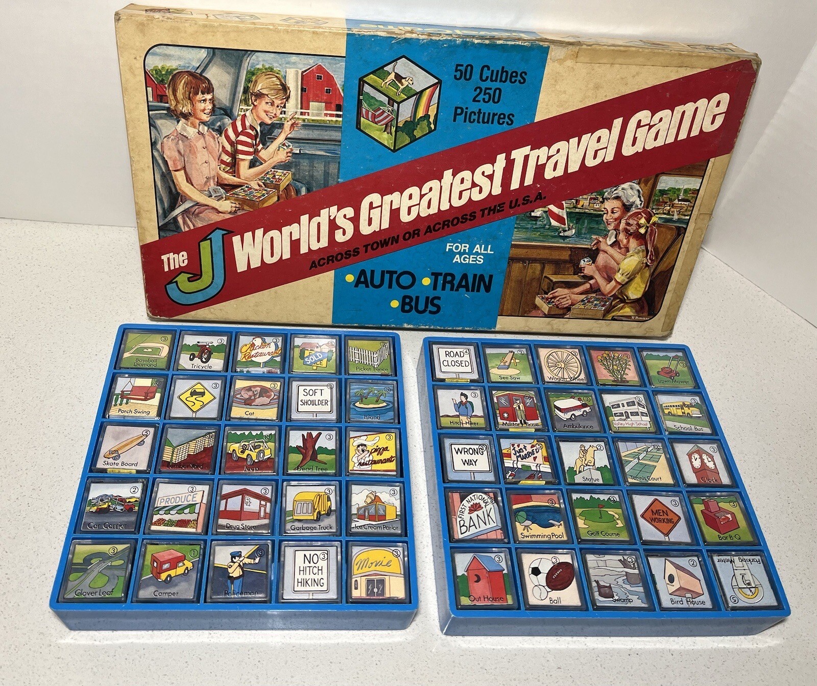 World’s Greatest Travel Game Vintage W/ 50 Cubes & 250 Pictures In