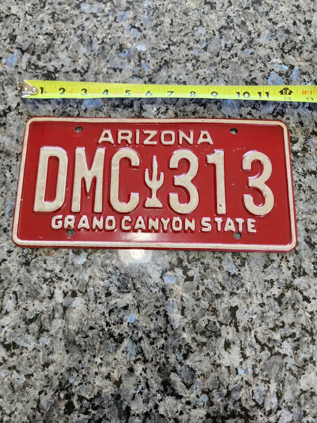 Vintage Red Arizona License Plate Expired DMC 313 eBay