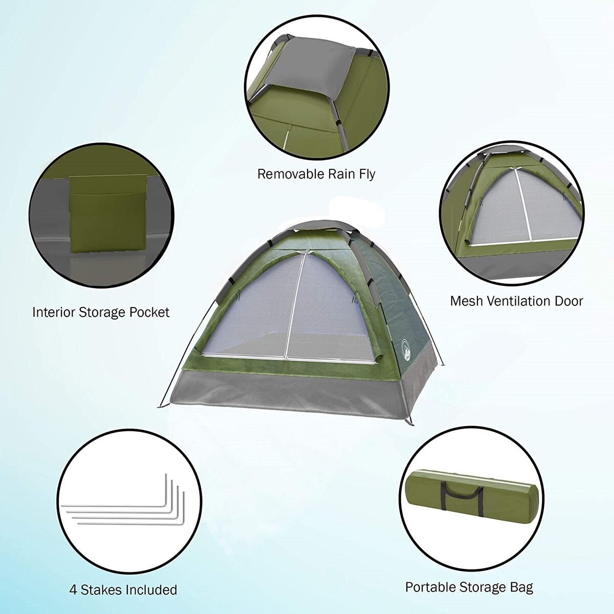 Carpa Para Acampar Tienda De Campaña Domo Casa Acampar 2 Personas Camping  Tent