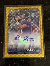 2024 Topps Chrome Devin Leary #RA-DLE Yellow Geometric Auto RC /75 QB ravens