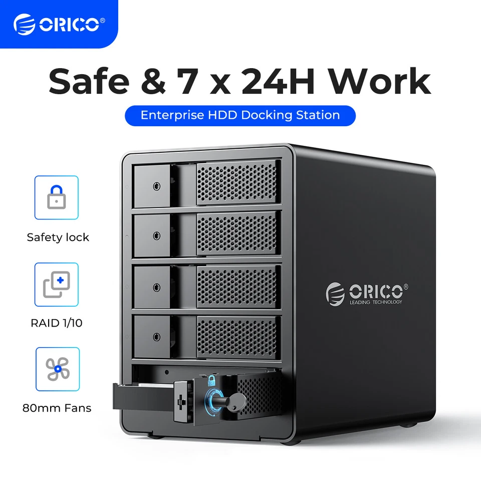 ORICO 5 Bay Raid USB3.0 to SATA External Hard Drive Enclosure for 3.5'' HDD US - Image 2 of 4
