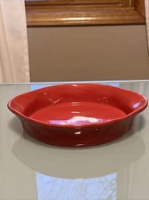 Rachael Ray 1.5 Qt Burgundy Leaves Stoneware Casserole Deep Baking Deep Pie Dish