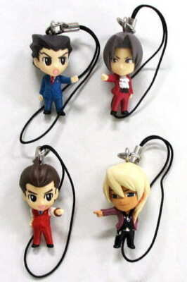 #F87-328 Phoenix Wright Ace Attorney Strap Figur Komplettset Mit 4 Stück