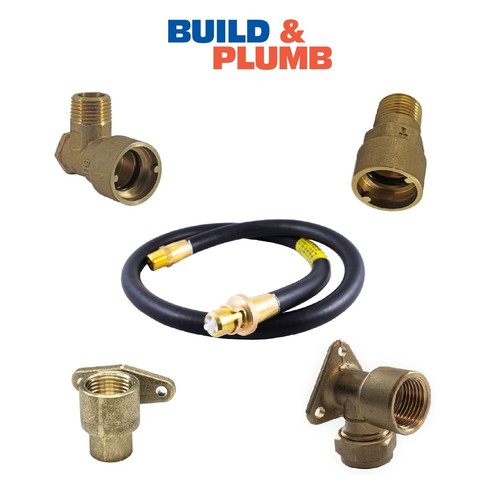 Universal Gas Cooker Oven Hose Angled Straight Wall Plate PTFE