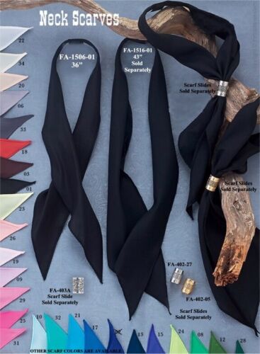 FA-1506-01 Black Western Scarf Tie - 36" - Picture 1 of 1