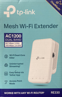 NEW TP-Link RE330 - Dual Band IEEE 802.11 a/b/g/n/ac 1.17 Gbit/s Wireless Range