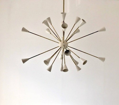 Chandelier Sputnik Décoratif En Laiton Peint De Style Mi-Siècle À 24 ...