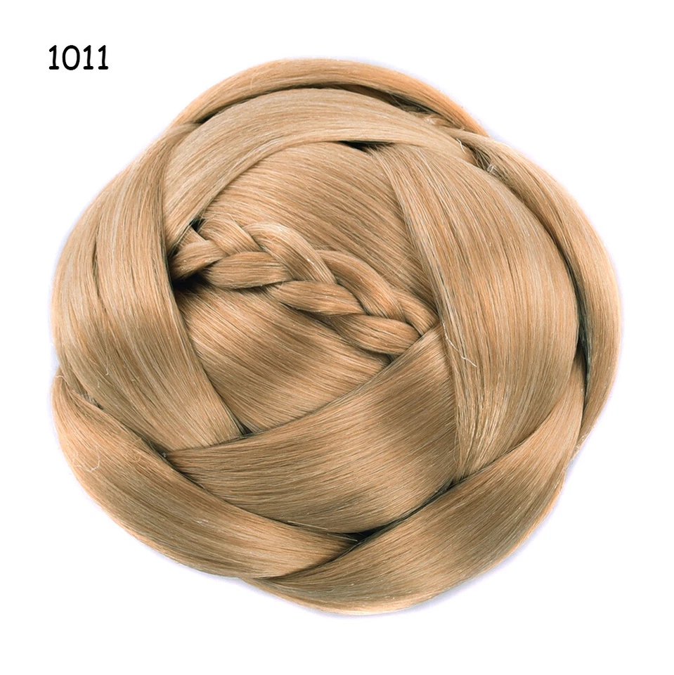 Parrucchieri donna 6 colori clip intrecciata in panini capelli sintetici capelli chignon - Immagine 2 di 4
