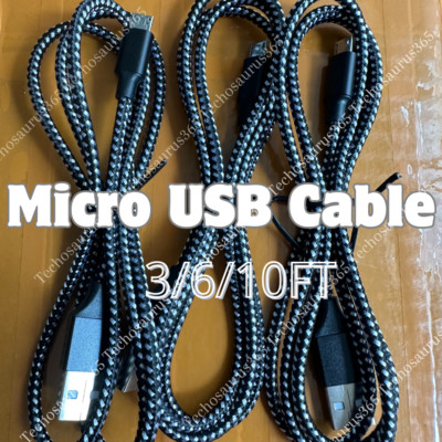 Micro USB Cable 3/6/10Ft Fast Charge Cord For Samsung S7 S6 LG Android Charger
