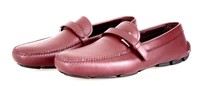 Prada Saffiano Leder Driving Loafer Schuhe - 2DD110 Granato Rot Neu - 9 43