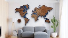 3D wooden map with the names of countries+ exclusive box.