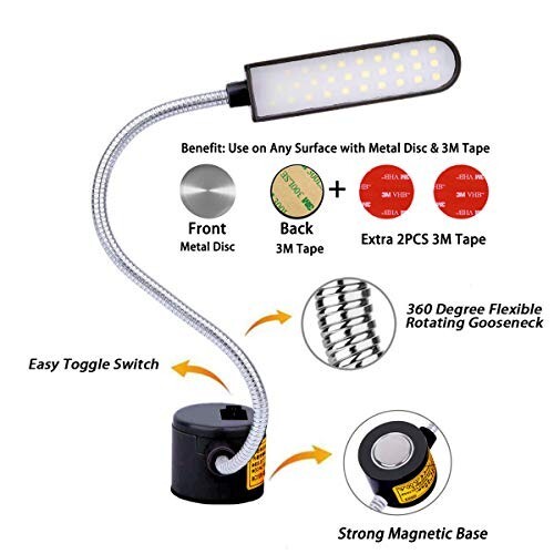 Led Magnetic Work Light 300Mm Flexible Gooseneck Lamp 500 Lumens 120 ...