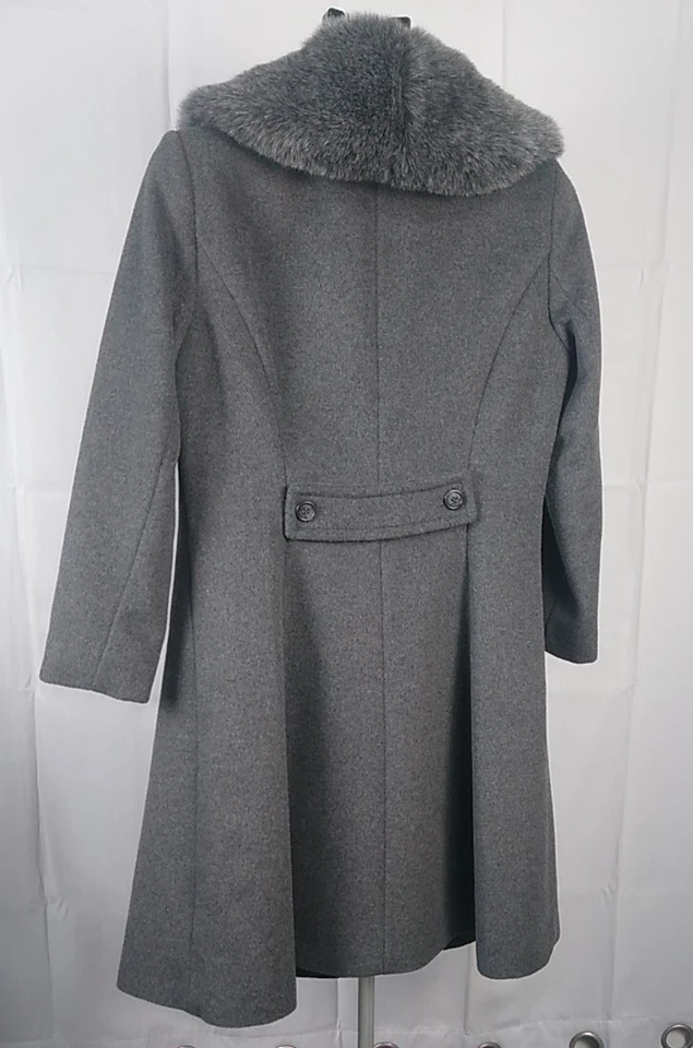 Abrigo de vestir Ralph Lauren etiqueta negra para mujer con ribete de abeto sintético talla 8 Foto 3 de 4