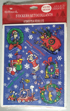 Vintage Hallmark Grinch Chris Stickers 4 Sheets NEW Dr. Suess 1998