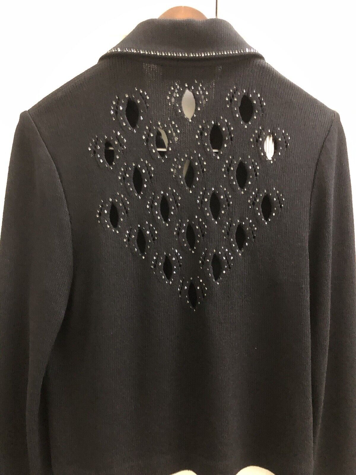 St. John Black Knit Suit Size 2 UNUSUAL DESIGN MI… - image 1